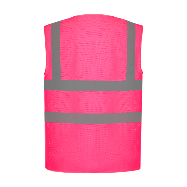Hi-Vis recycled Open Mesh Waistcoat Pink 3XL