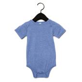 Bella Baby Tri-Blend Short Sleeve Bodysuit, Blue Tri-Blend, 12-18, Bella+Canvas