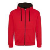 AWDis Varsity Zoodie, Fire Red/Jet Black, L, Just Hoods