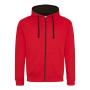 AWDis Varsity Zoodie, Fire Red/Jet Black, L, Just Hoods