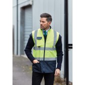 Gewatteerde bodywarmer signalisatie Hi Vis Yellow / Navy S