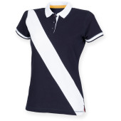 Diagonal stripe ladies' polo shirt Diagonal stripe ladies' polo shirt