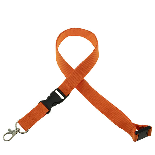 Onbedrukt Keycord met buckle en safety clip - oranje