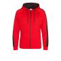 AWDis Contrast Sports Polyester Zoodie, Fire Red/Jet Black, 3XL, Just Hoods