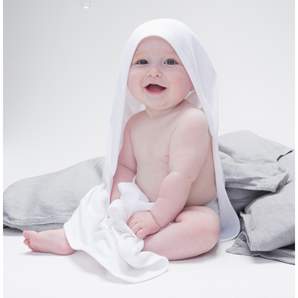 Baby Hooded Blanket - White/White Organic - One Size