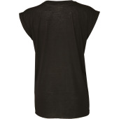 Ladies' flowy rolled-cuff T-shirt Black XL