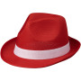 Trilby hoed met lint - Rood/Wit