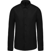 Herenoverhemd in popeline met lange mouwen Black M