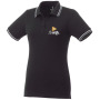 Fairfield dames polo met tipping en korte mouwen - Zwart - XS