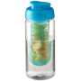 H2O Active® Octave Tritan™ 600 ml sportfles en infuser met flipcapdeksel - Transparant/Aqua blauw