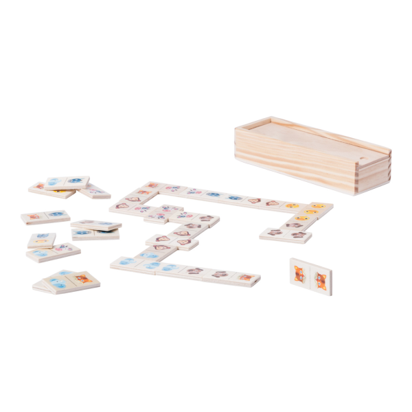 Dominospel | In houten doos | Te bedrukken duurzaam relatiegeschenk