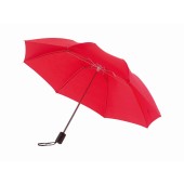 Opvouwbare, uit 2 secties bestaande manueel te openen paraplu REGULAR rood