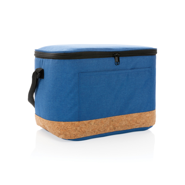 Impact AWARE™ XL RPET two tone cooler bag with cork detail, blue