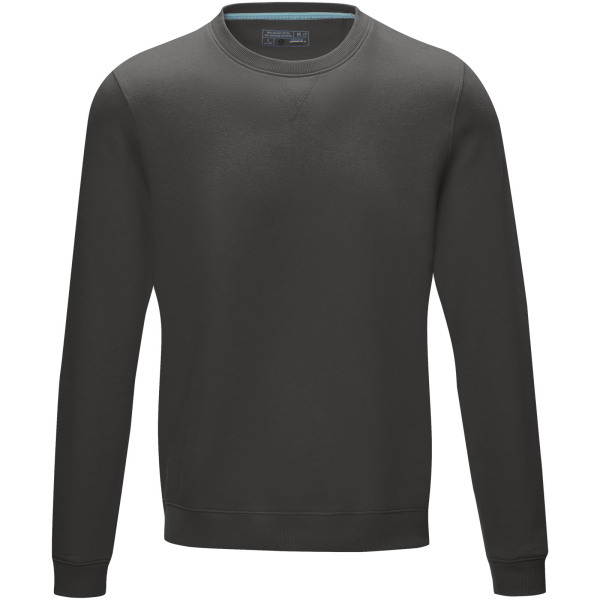 Jasper men’s GOTS organic recycled crewneck sweater - Storm grey - S