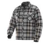 5138 Flannel shirt grijs/oranje l