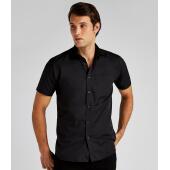 Short Sleeve Tailored Poplin Shirt, Graphite Grey, 14.5, Kustom Kit