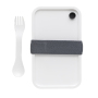 PP lunchbox with spork, white