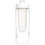 H2O Active® Treble 750 ml drinkfles en infuser met kanteldeksel - Transparant/Wit