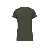 Dames T-shirt V-hals Korte Mouwen Dark Khaki XL