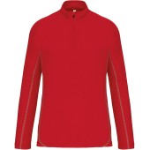 Herenrunningsweater Met Halsrits Sporty Red XS