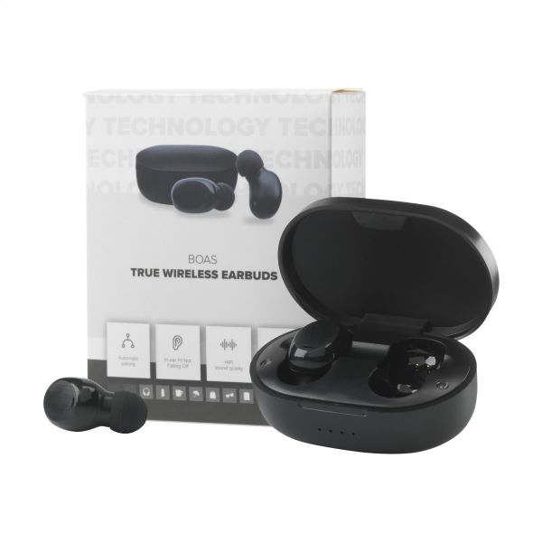Boas TWS Wireless Earbuds in Charging Case oortjes