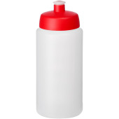 Baseline® Plus grip 500 ml sportflaska med sportlock - Transparent/Röd