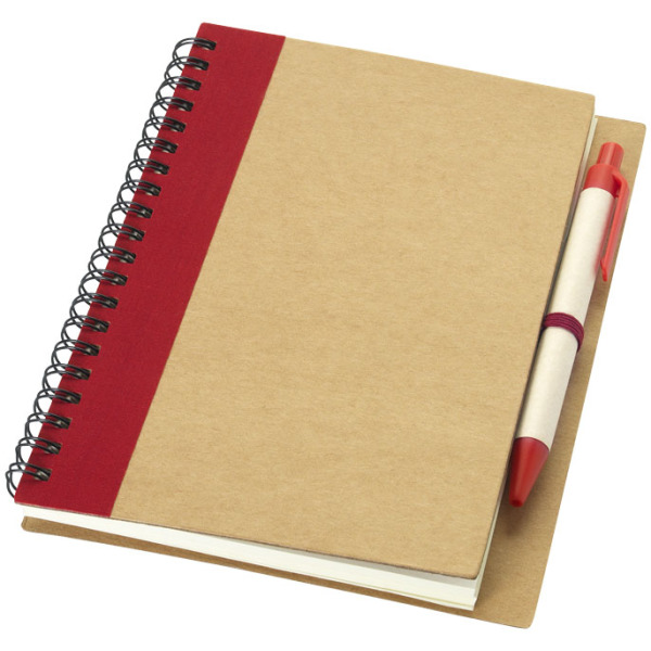 Bedrukt gerecycled notitieboek met pen