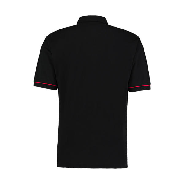 Classic Fit Button Down Contrast Polo Shirt - Black/Red