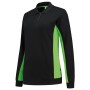 Polosweater Bicolor Dames 302002 Black-Lime XL