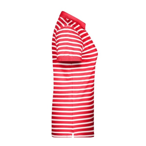 Ladies' Polo Striped - red/white - S