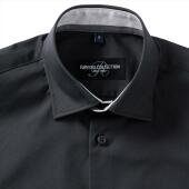 Men's L/S Tail. Contr. Ult. Stretch Shirt, Black, S, RUS