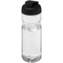 H2O Active® Base 650 ml sportfles met flipcapdeksel - Transparant/Zwart