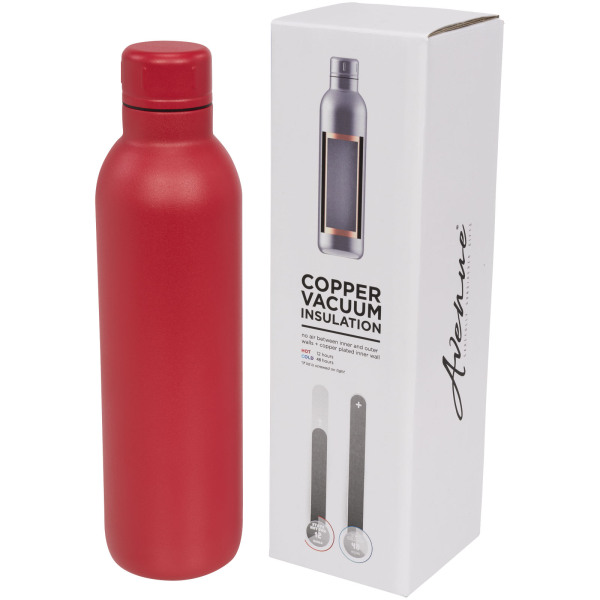 Thor 510 ml copper vacuum insulated water bottle - Red