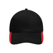 MB6502 5 Panel Two Tone Cap zwart/rood one size