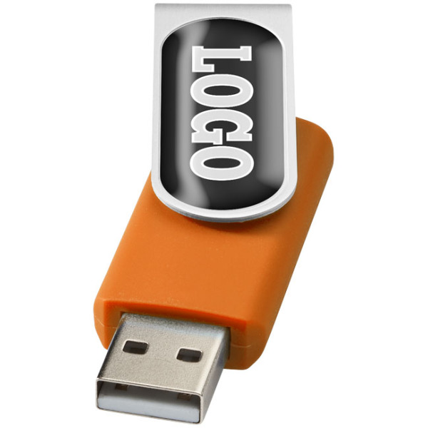 Rotate-doming USB 4GB - Oranje/Zilver