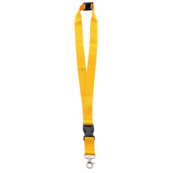 Onbedrukt Keycord met buckle en safety clip - geel
