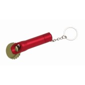 Aluminium LED-zaklamp/ flesopener TASK - rood