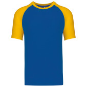 Baseball - Tweekleurig t-shirt Royal Blue / Yellow L