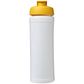 Baseline® Plus grip 750 ml sportflaska med uppfällbart lock - Vit/Gul