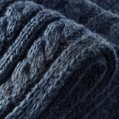 Cable Knit Melange Scarf - Black - One Size