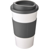 Americano® 350 ml geïsoleerde beker met grip - Wit/Grijs