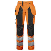 6519 SIGNALISATIE BROEK MET KNIEZAKKEN EN SPIJKERKZAKKEN EN ISO 20471 KLASSE 2 DAMES