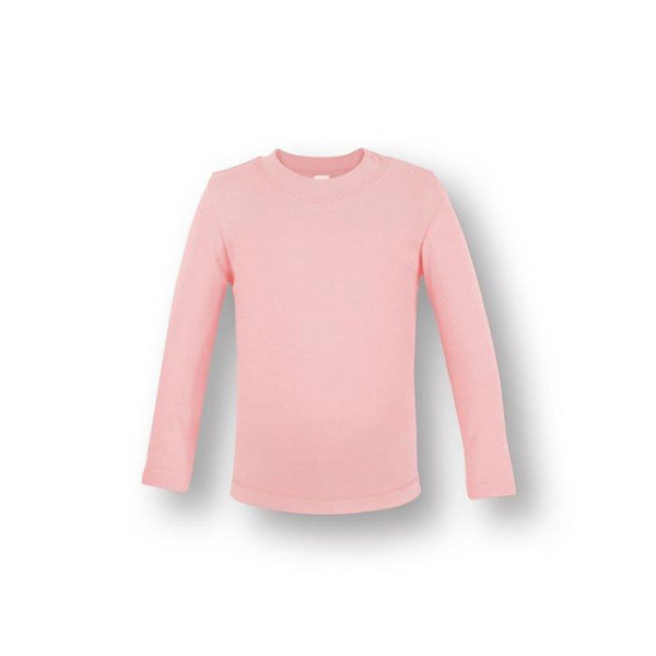 Biologisch kinder t-shirt lange mouw-Baby roze-86/92