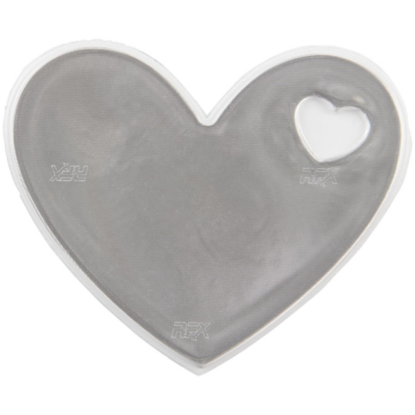 RFX™ S-12 heart M reflective PVC sticker - White