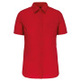 Overhemd in onderhoudsvriendelijk polykatoen-popeline korte mouwen dames Classic Red L
