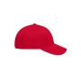 MB6212 6 Panel Brushed Sandwich Cap - red/white - one size