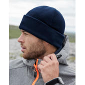 Recycled Fleece Cuffed Beanie - Black - One Size