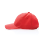 Impact 6 panel 280gr Recycled cotton cap with AWARE™ tracer, luscious red