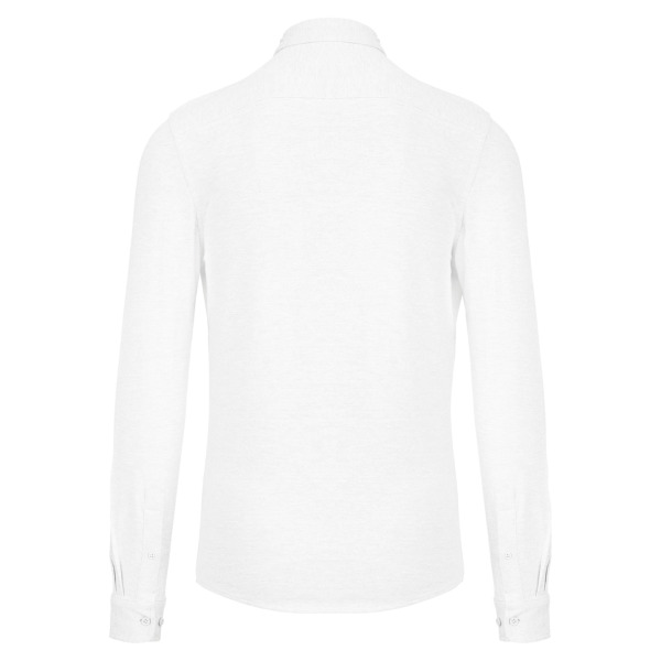 Piqué overhemd lange mouwen White S