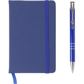 PU notitieboek met aluminium balpen Joshua rood
